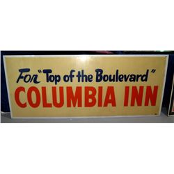 Vintage Sign For "Top of the Boulevard" Columbia Inn