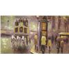 Image 2 : Original Painting on Canvas - Street Scene with Horse-Drawn Carriages