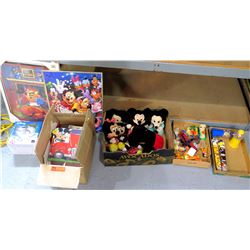 Multiple Misc Disney Collectibles - Stuffed Mickey Plush Animals, M&M's, etc