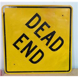 Yellow Black "Dead End" Street Sign
