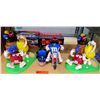 Image 1 : Qty 3 Collectible M&M Figures - 2 Golfing & One on Motorcycle w/ Sidecar