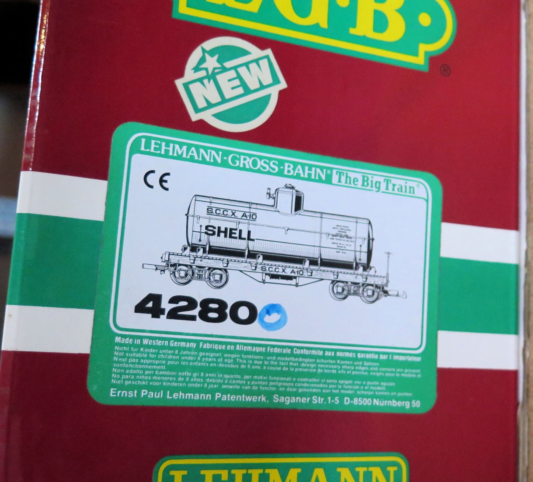 Shell Oil Train Shell Oil Train Car 4280 in Box by L.G.B. Lehmann-Gross Bahn Big Train