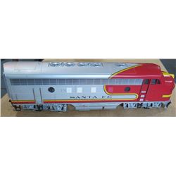 Silver & Red Locomotive Electric Train Car, Santa Fe Railroad