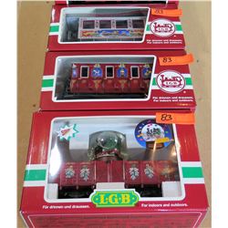 Qty 3 Train Cars 33077, 31500 & 42215 in Box by L.G.B. Lehmann-Gross Bahn Big Train