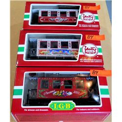 Qty 3 Train Cars 35075, 33077 & 36075 in Box by L.G.B. Lehmann-Gross Bahn Big Train