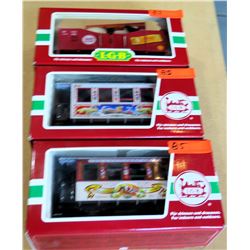 Qty 3 Train Cars 35076, 33077 & 41220 in Box by L.G.B. Lehmann-Gross Bahn Big Train