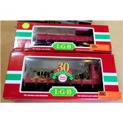 Qty 2 Train Cars 41124 & 45110 in Box by L.G.B. Lehmann-Gross Bahn Big Train