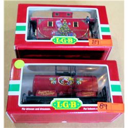 Qty 2 Train Cars 47400 & 44650 in Box by L.G.B. Lehmann-Gross Bahn Big Train