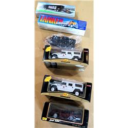 Qty 5 Collectible Cars in Box - Maisto Corvette ZR-1, Tanker & 3 Hummers