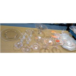 Misc Round Edge Glassware Set, Serving Platters, Candy Dishes, Wine Glasses, etc