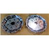 Image 2 : Qty 2 Blue Oriental Vases & 2 Wallace 1114 Silverplated Footed Serving Trays