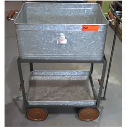 Vintage Rolling Cooler Cart w/ Bottle Opener