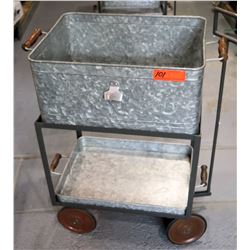 Vintage Rolling Cooler Cart w/ Bottle Opener