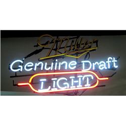 Neon Light Bar Sign - Miller Genuine Draft Light ("Miller" Part Doesn't Light Up)
