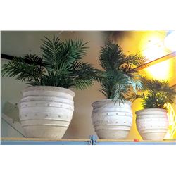 Qty 3 Artificial Plants in Decorative Planters