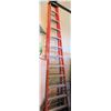Image 1 : Red Werner 12' Extension Ladder, Max Reach 16'