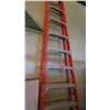 Image 4 : Red Werner 12' Extension Ladder, Max Reach 16'