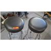Image 2 : Qty 2 Round Black Vinyl Stools w/ Metal Frame