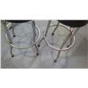 Image 3 : Qty 2 Round Black Vinyl Stools w/ Metal Frame
