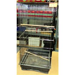 Tall Metal Square Bird Cage w/ Perches