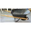Image 1 : Black Metal Wheelbarrow w/ Wood Handles