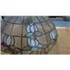 Image 2 : Vintage Tiffany Style Hanging Stained Glass Lamp, Floral Design