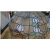 Image 3 : Vintage Tiffany Style Hanging Stained Glass Lamp, Floral Design