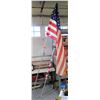 Image 1 : Qty 2 American USA Flags on Poles