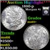Image 1 : ***Auction Highlight*** 1890-p Morgan Dollar $1 Graded GEM+ Unc By USCG (fc)