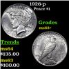 Image 1 : 1926-p Peace Dollar $1 Grades Select+ Unc