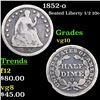 Image 1 : 1852-o Seated Liberty Half Dime 1/2 10c Grades vg+