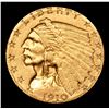 Image 2 : ***Auction Highlight*** 1910-p Gold Indian Quarter Eagle $2 1/2 Graded Select+ Unc By USCG (fc)