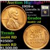 Image 1 : ***Auction Highlight*** 1909-s Lincoln Cent 1c Graded Gem+ Unc RD By USCG (fc)