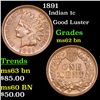 Image 1 : 1891 Indian Cent 1c Grades Select Unc BN