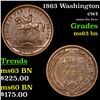 Image 1 : 1863 Washington Civil War Token 1c Grades Select Unc BN
