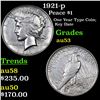 Image 1 : 1921-p Peace Dollar $1 Grades Select AU