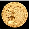 Image 2 : ***Auction Highlight*** 1912-p Gold Indian Quarter Eagle $2 1/2 Graded Select+ Unc By USCG (fc)