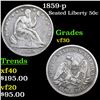 Image 1 : 1859-p Seated Half Dollar 50c Grades vf++