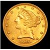 Image 2 : ***Auction Highlight*** 1881-p Gold Liberty Half Eagle $5 Graded Select Unc By USCG (fc)