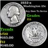 Image 1 : 1932-s Washington Quarter 25c Grades f+