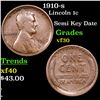 Image 1 : 1910-s Lincoln Cent 1c Grades vf++