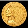Image 2 : 1908-p Gold Indian Quarter Eagle $2 1/2 Grades Choice AU
