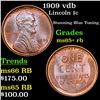 Image 1 : 1909 vdb Lincoln Cent 1c Grades Gem+ Unc RB