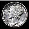 Image 2 : 1937-d Mercury Dime 10c Grades Choice Unc+ FSB
