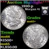 Image 1 : ***Auction Highlight*** 1890-p Morgan Dollar $1 Graded GEM+ Unc By USCG (fc)