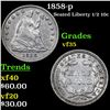 Image 1 : 1858-p Seated Liberty Half Dime 1/2 10c Grades vf++