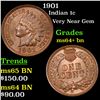 Image 1 : 1901 Indian Cent 1c Grades Choice+ Unc BN