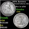Image 1 : 1874 Arrows Seated Half Dollar 50c Grades vf, very fine