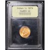 Image 4 : ***Auction Highlight*** 1874 Indian Cent 1c Graded Gem+ Unc RD By USCG (fc)