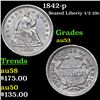 Image 1 : 1842-p Seated Liberty Half Dime 1/2 10c Grades Select AU
